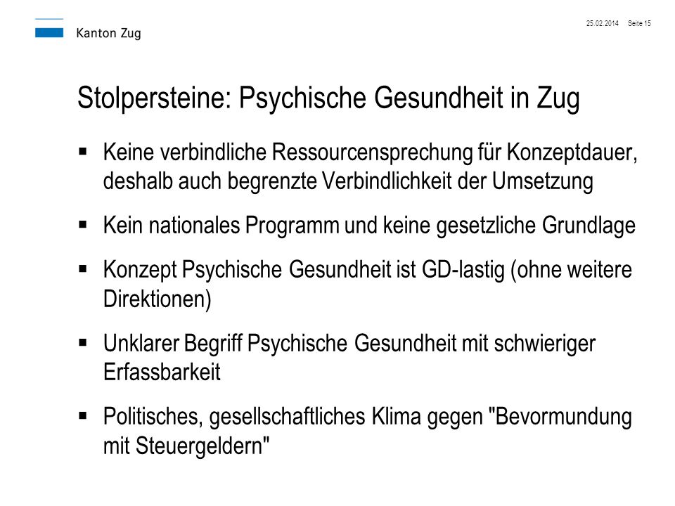Stolpersteine: Psychische Gesundheit in Zug