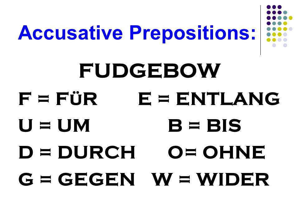 Accusative Prepositions: