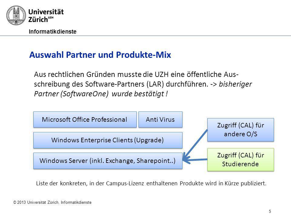 Auswahl Partner und Produkte-Mix