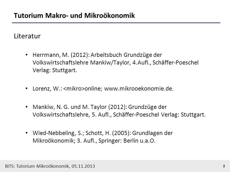 Tutorium Makro- und Mikroökonomik
