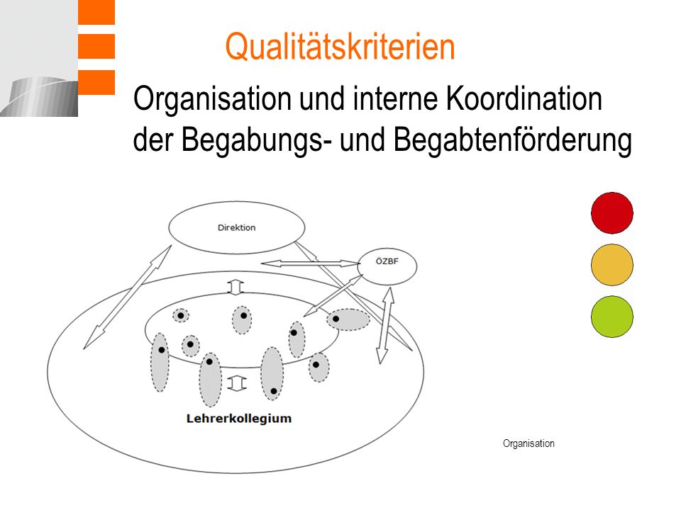 Qualitätskriterien Organisation und interne Koordination der Begabungs- und Begabtenförderung.