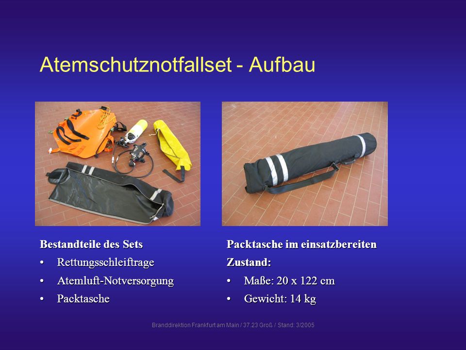 Atemschutznotfallset - Aufbau