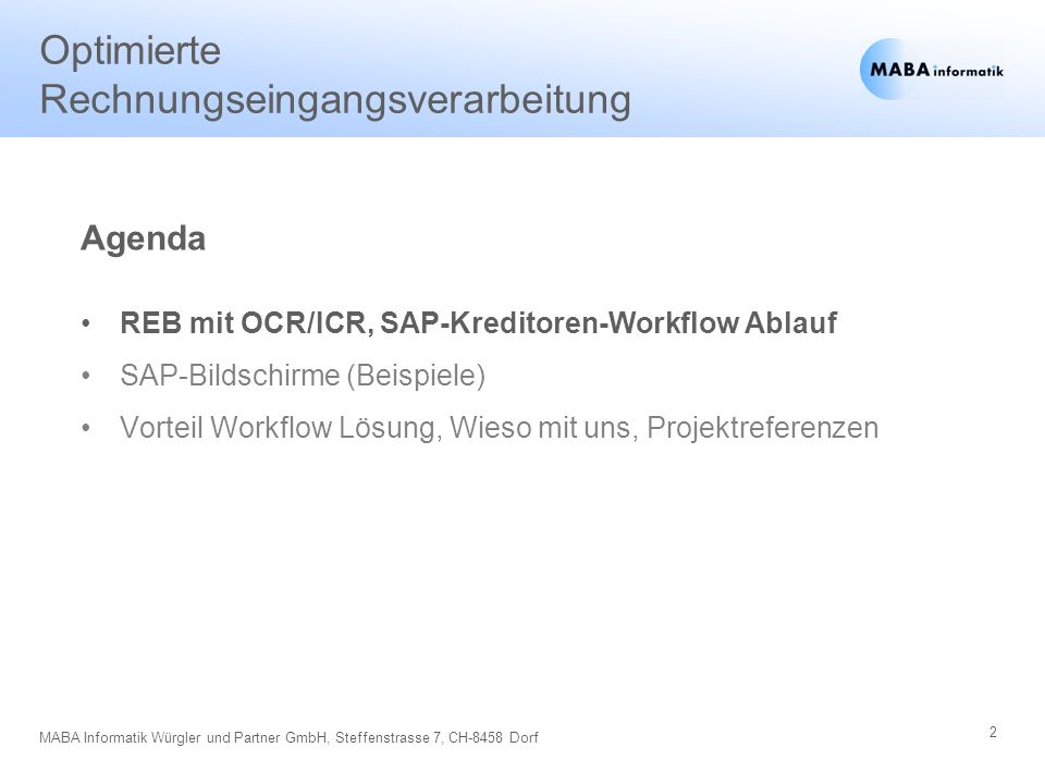 Optimierte Rechnungseingangsverarbeitung