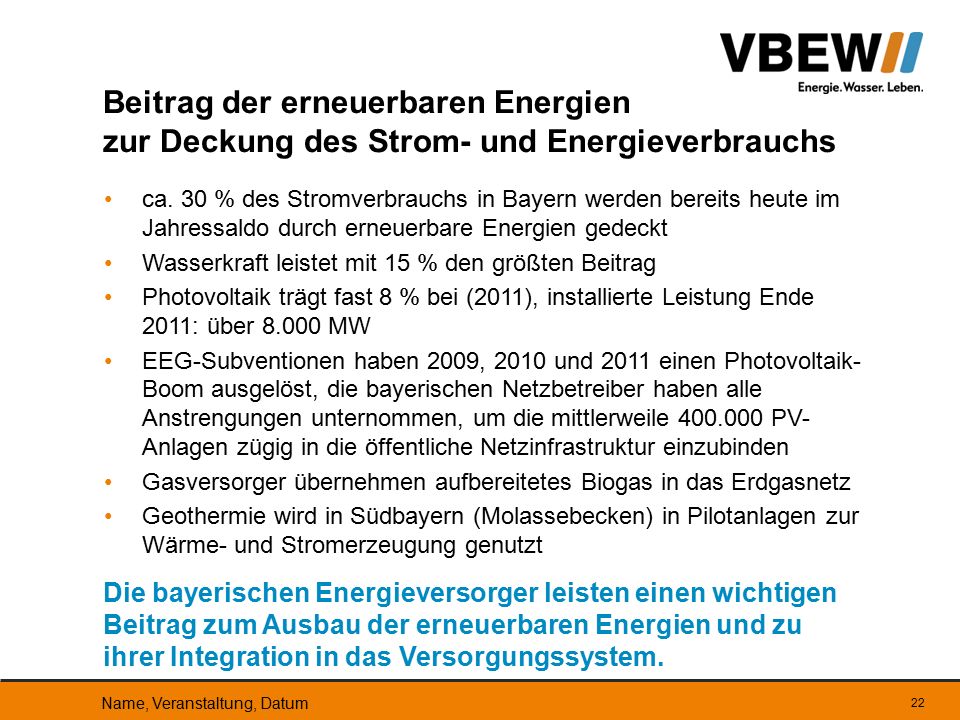 Beitrag der erneuerbaren Energien zur Deckung des Strom- und Energieverbrauchs