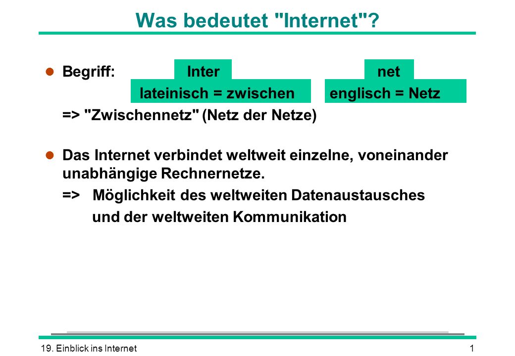 Was bedeutet Internet Begriff: Inter net