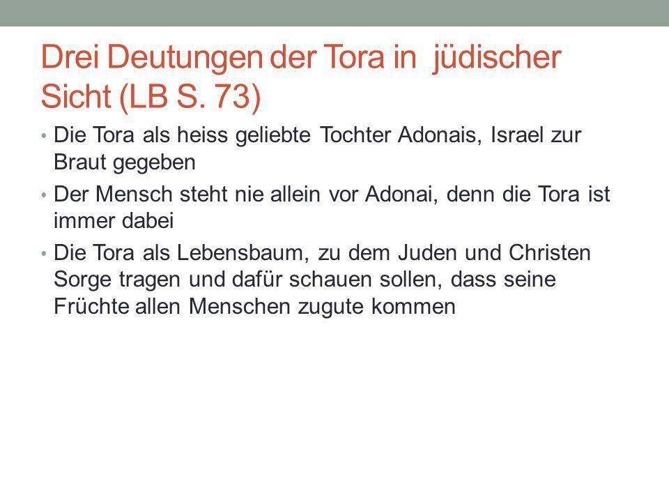 Drei Deutungen der Tora in jüdischer Sicht (LB S. 73)