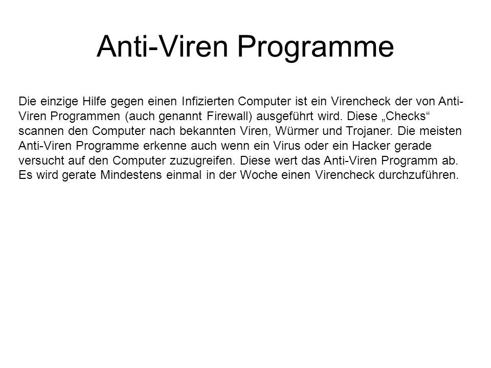 Anti-Viren Programme