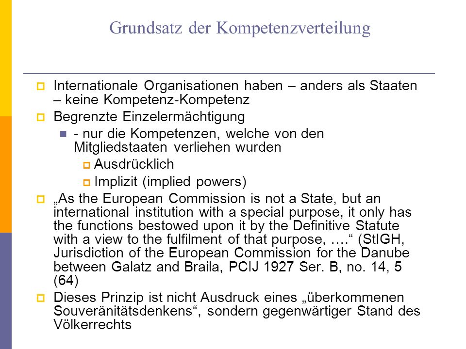 Grundsatz der Kompetenzverteilung