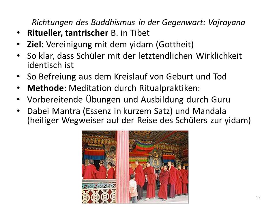 Richtungen des Buddhismus in der Gegenwart: Vajrayana