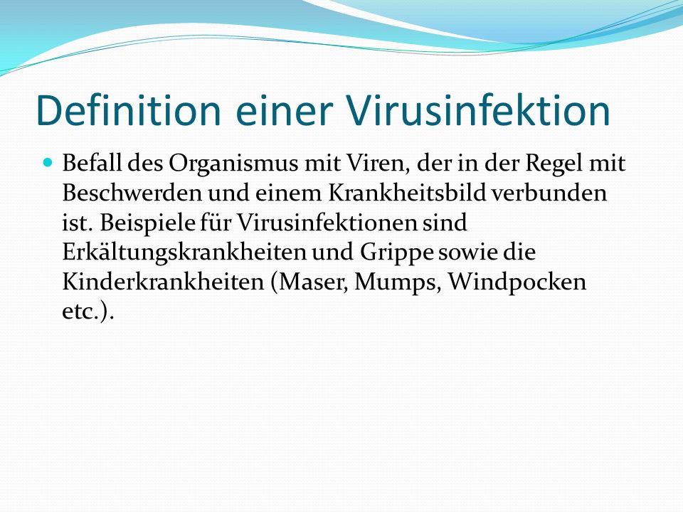Definition einer Virusinfektion