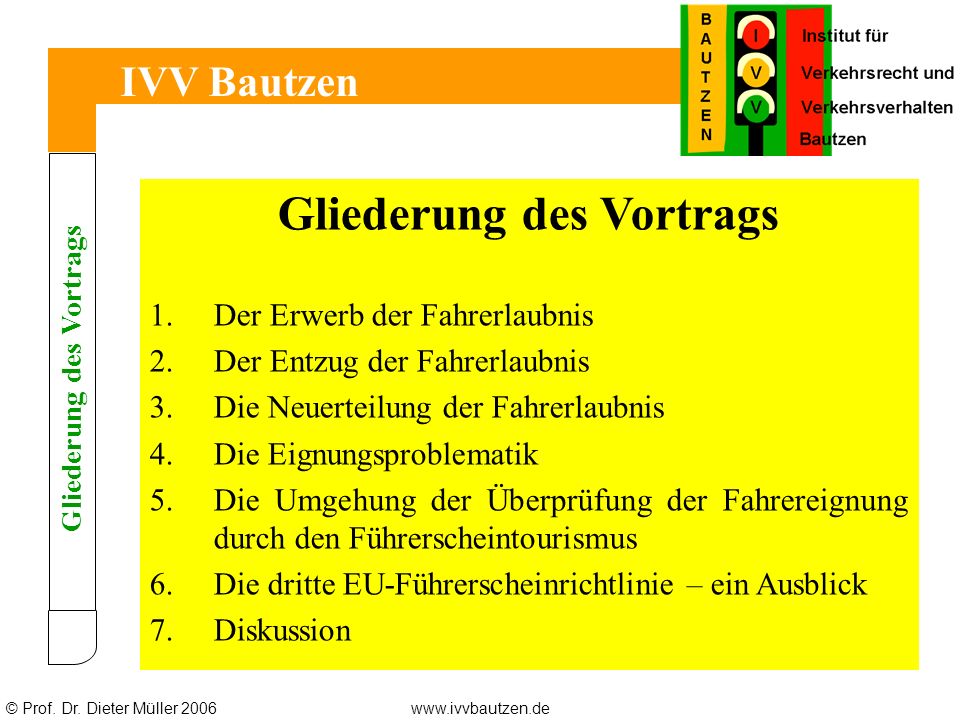 Gliederung des Vortrags Gliederung des Vortrags