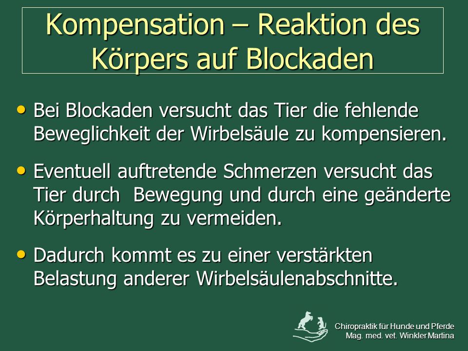 Kompensation – Reaktion des Körpers auf Blockaden