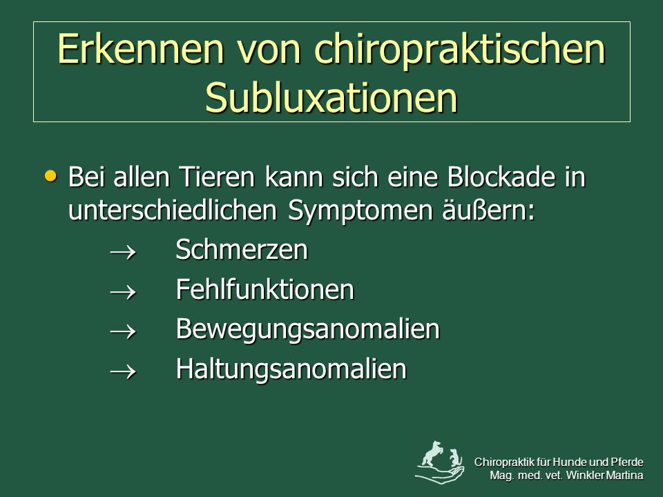 Erkennen von chiropraktischen Subluxationen