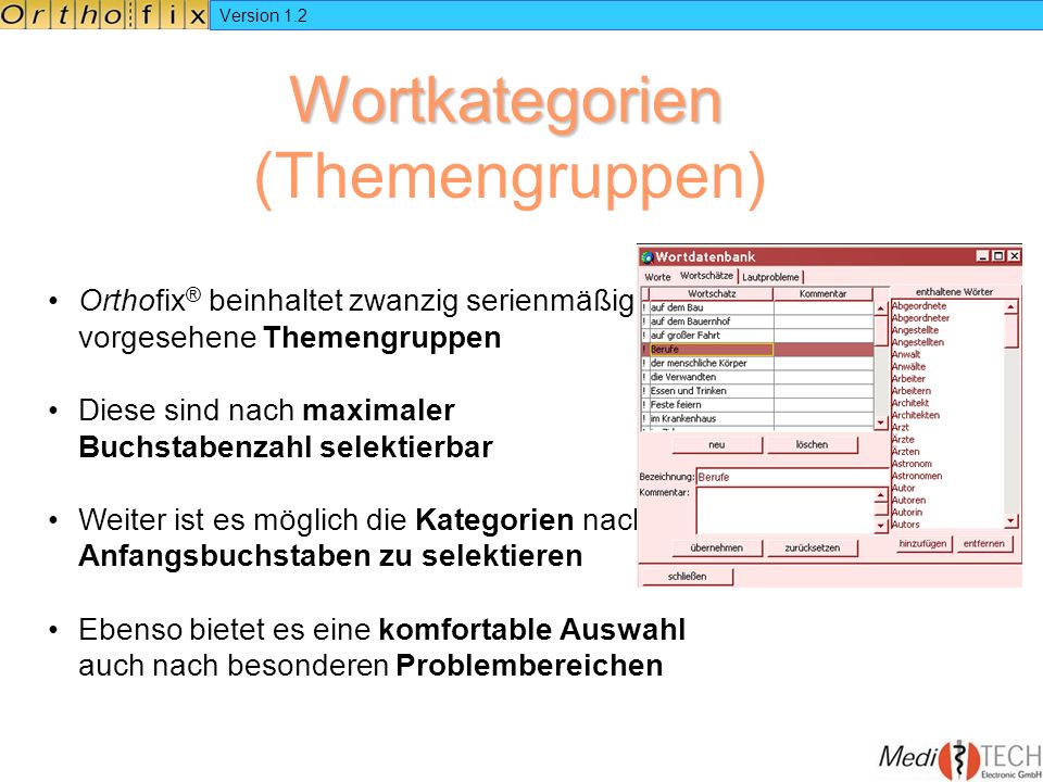 Wortkategorien (Themengruppen)