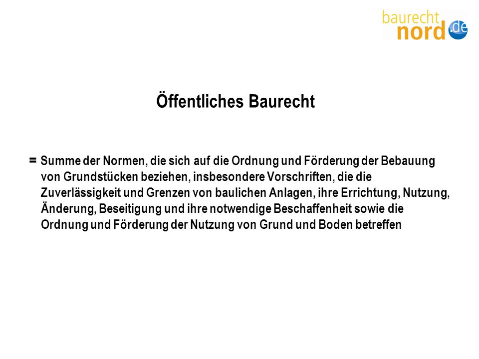 Öffentliches Baurecht