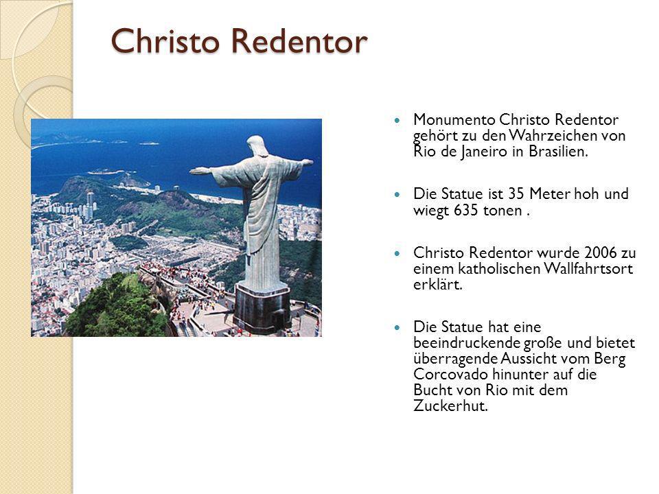 Christo Redentor Monumento Christo Redentor gehört zu den Wahrzeichen von Rio de Janeiro in Brasilien.