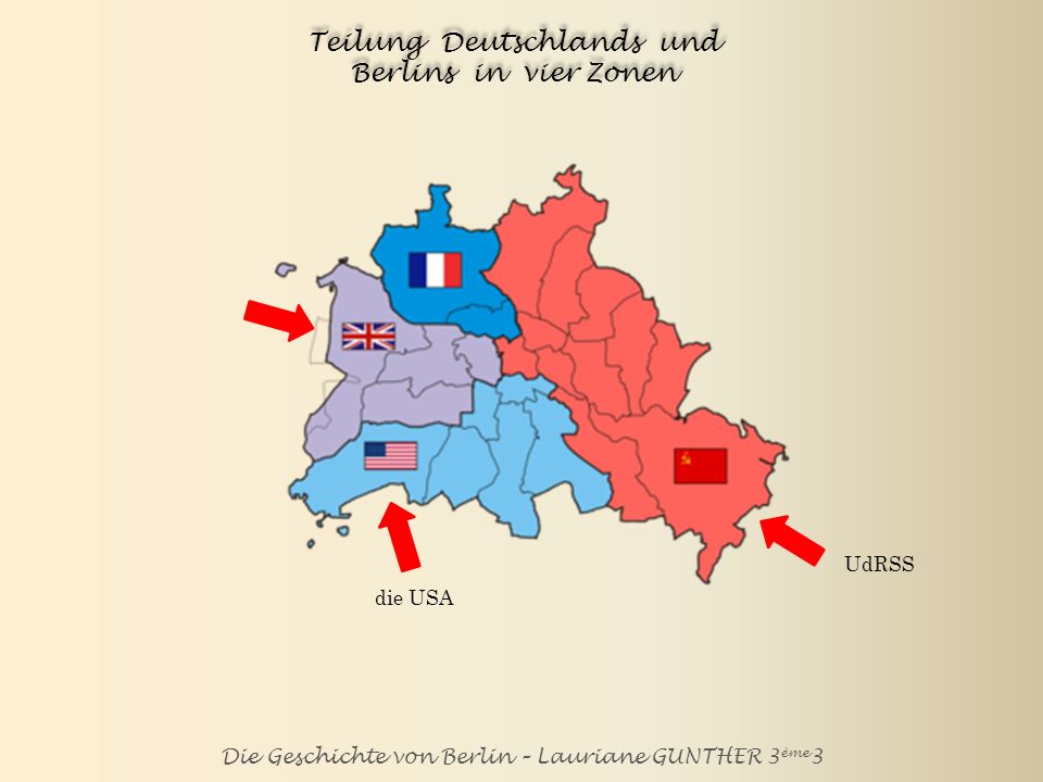 Teilung Deutschlands und Berlins in vier Zonen