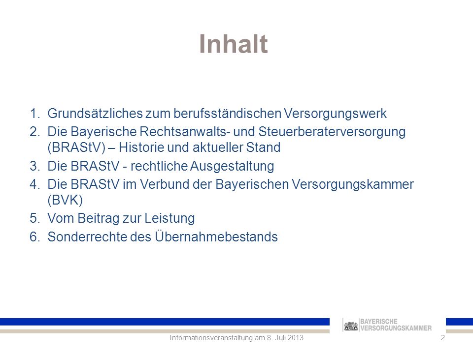 Informationsveranstaltung am 8. Juli 2013