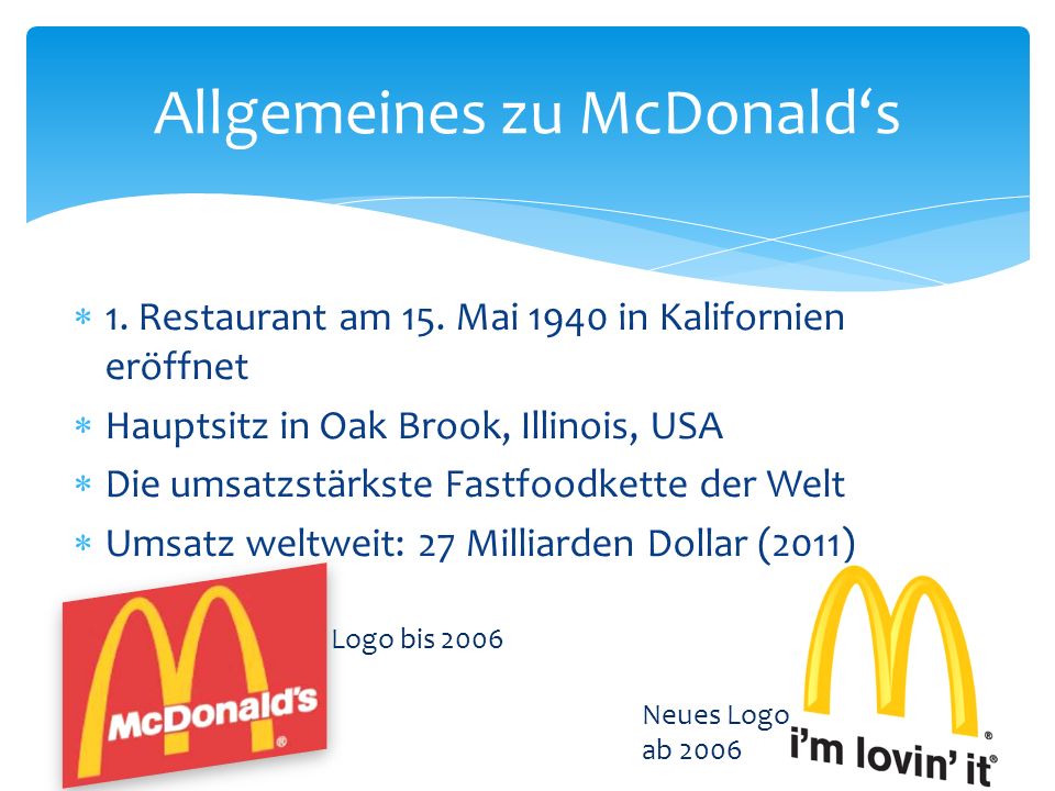 Allgemeines zu McDonald‘s