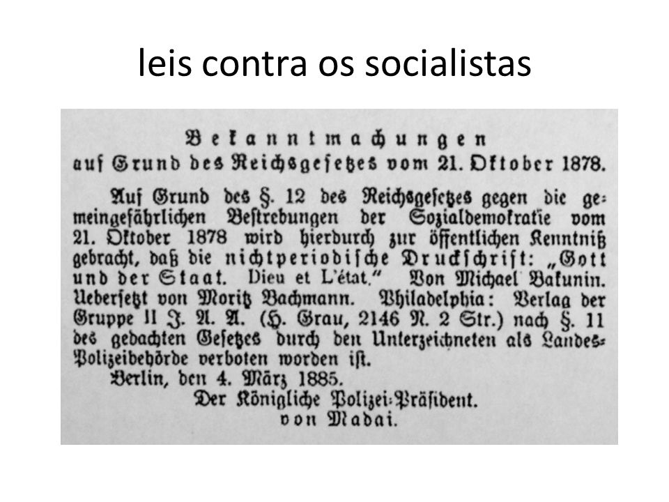 leis contra os socialistas
