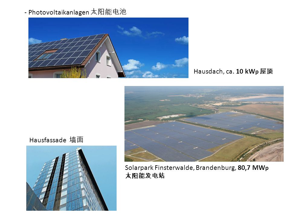 - Photovoltaikanlagen 太阳能电池