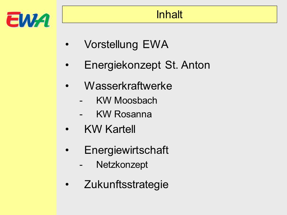 Energiekonzept St. Anton Wasserkraftwerke