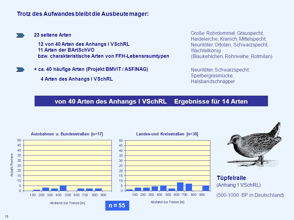 von 40 Arten des Anhangs I VSchRL Ergebnisse für 14 Arten