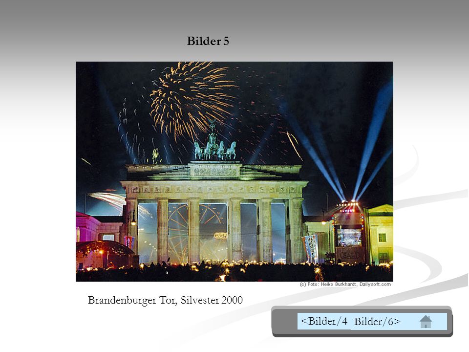 Bilder 5 Brandenburger Tor, Silvester 2000 <Bilder/4 Bilder/6>