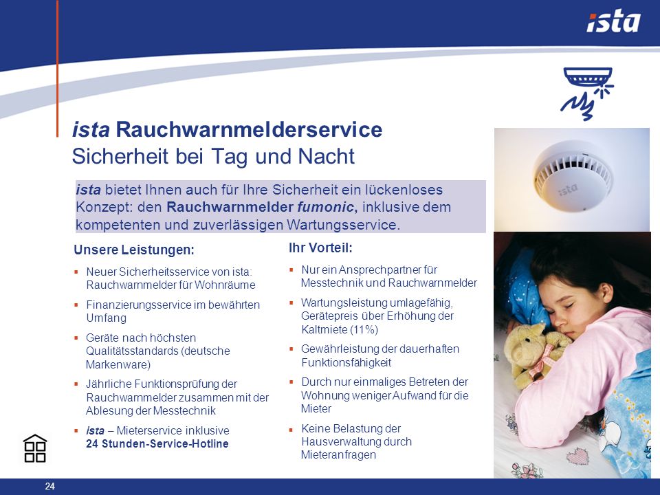 ista Rauchwarnmelderservice Sicherheit bei Tag und Nacht