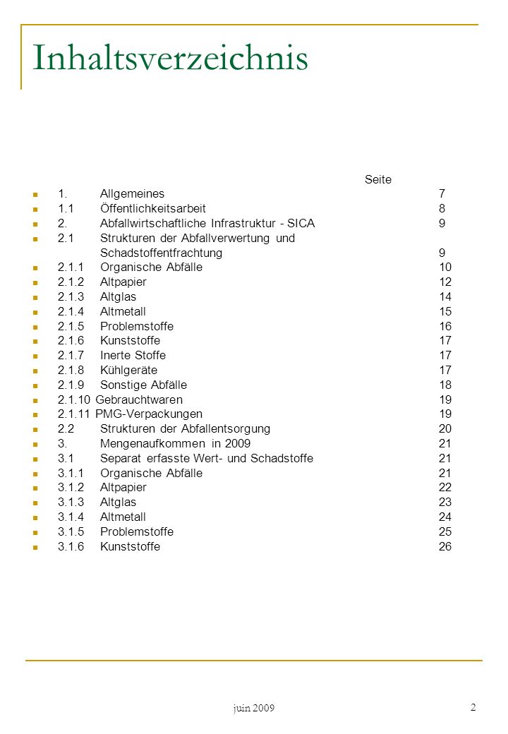 Inhaltsverzeichnis Seite 1. Allgemeines Öffentlichkeitsarbeit 8