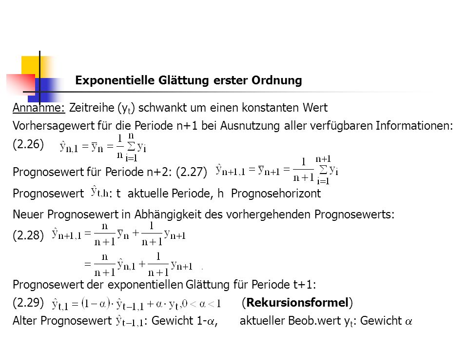 Exponentielle Glättung erster Ordnung