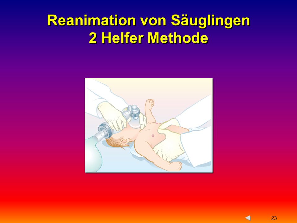 Reanimation von Säuglingen 2 Helfer Methode