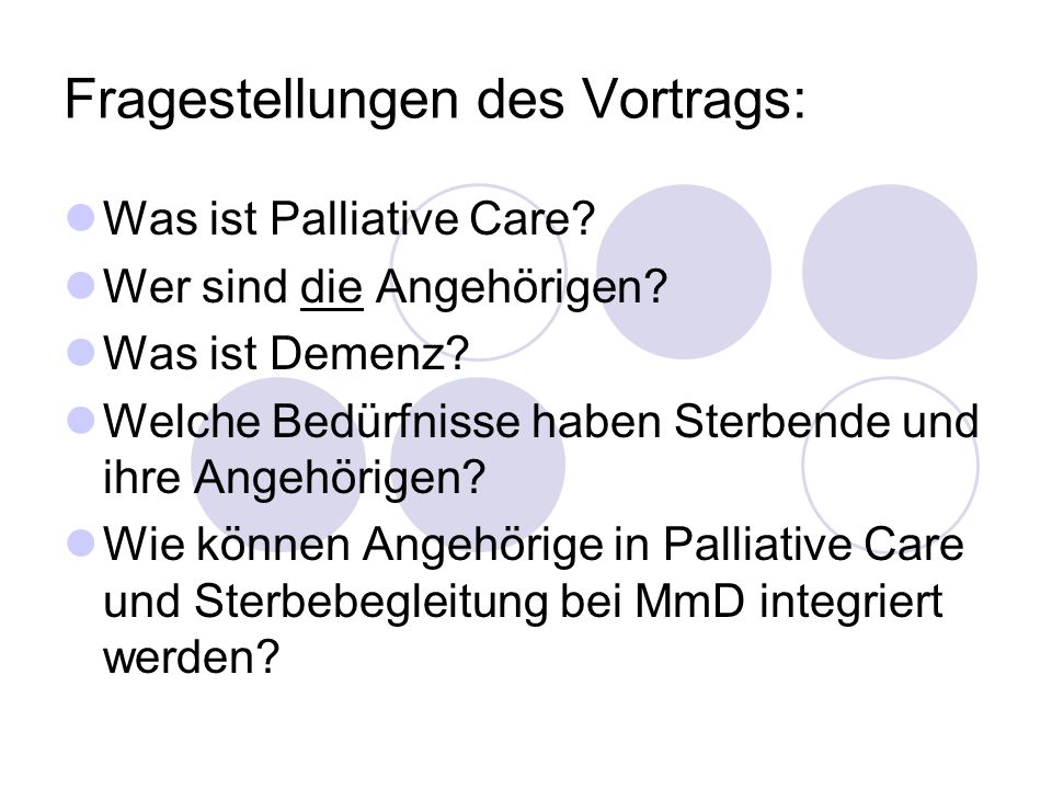 Fragestellungen des Vortrags: