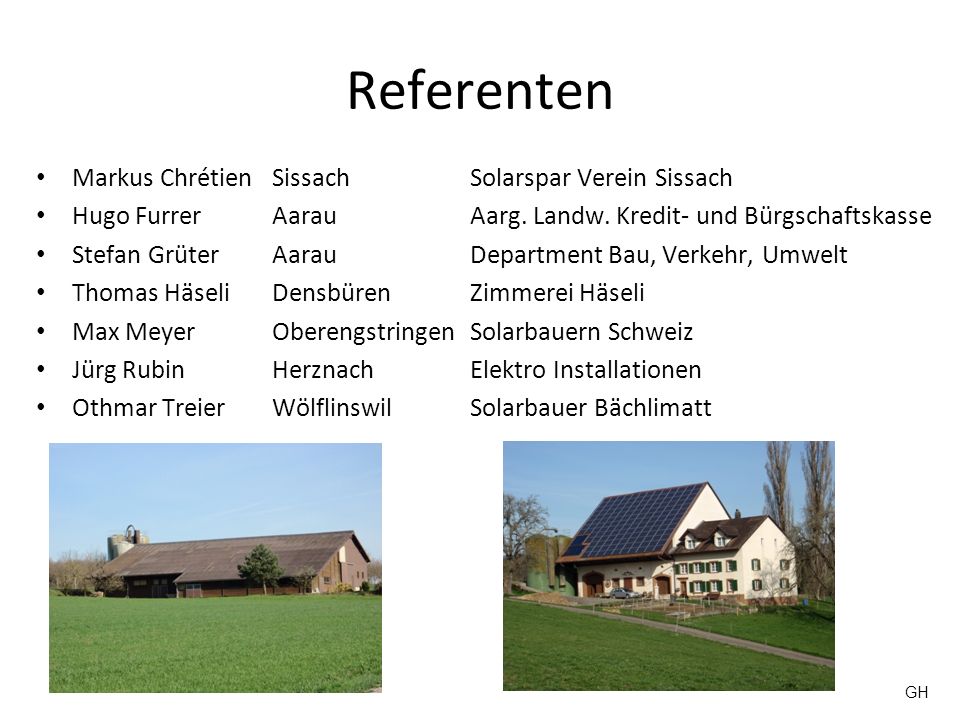 Referenten Markus Chrétien Sissach Solarspar Verein Sissach
