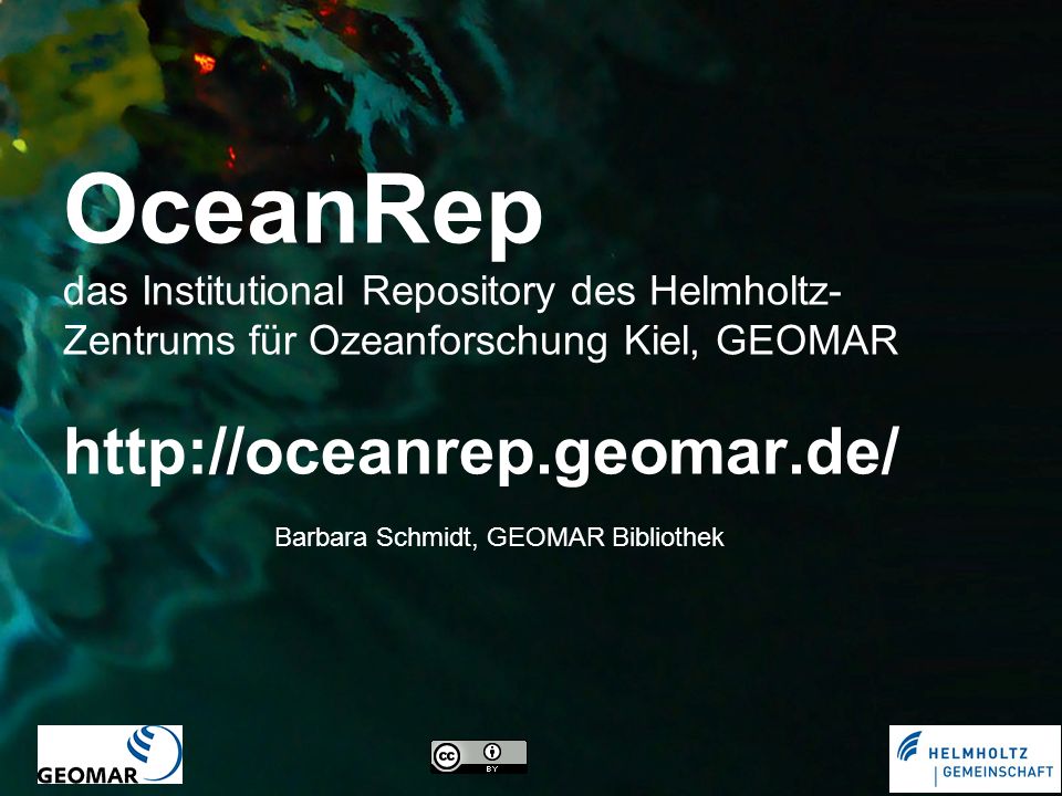 OceanRep das Institutional Repository des Helmholtz-Zentrums für Ozeanforschung Kiel, GEOMAR