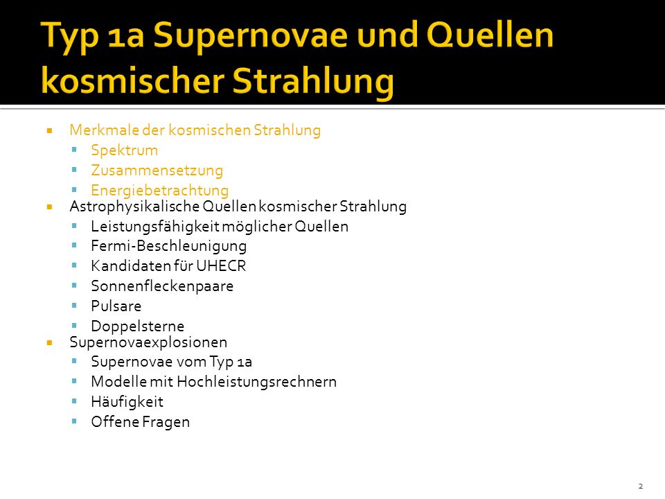 Typ 1a Supernovae und Quellen kosmischer Strahlung