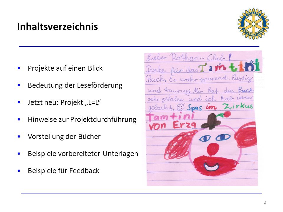Inhaltsverzeichnis Projekte auf einen Blick