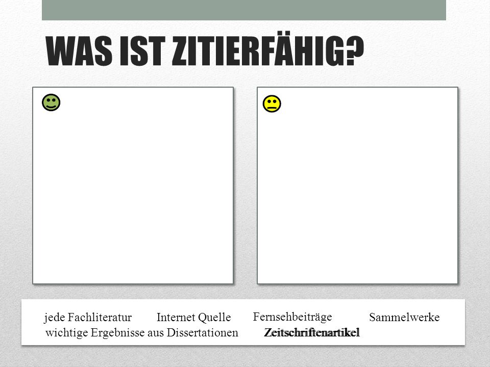 WAS IST ZITIERFÄHIG jede Fachliteratur Internet Quelle