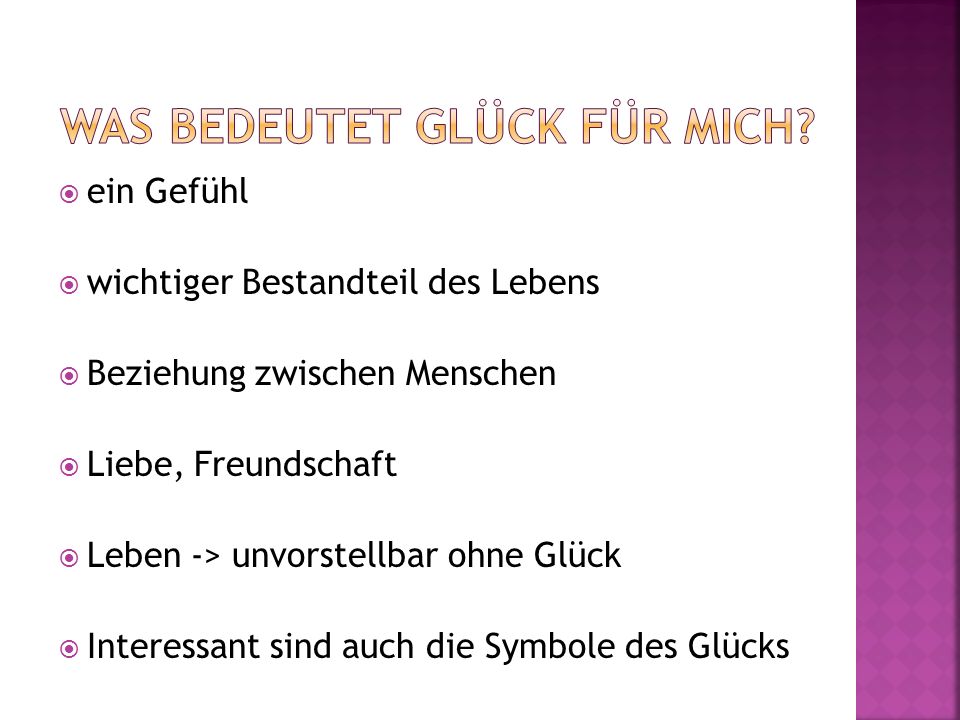 Was bedeutet glück für mich