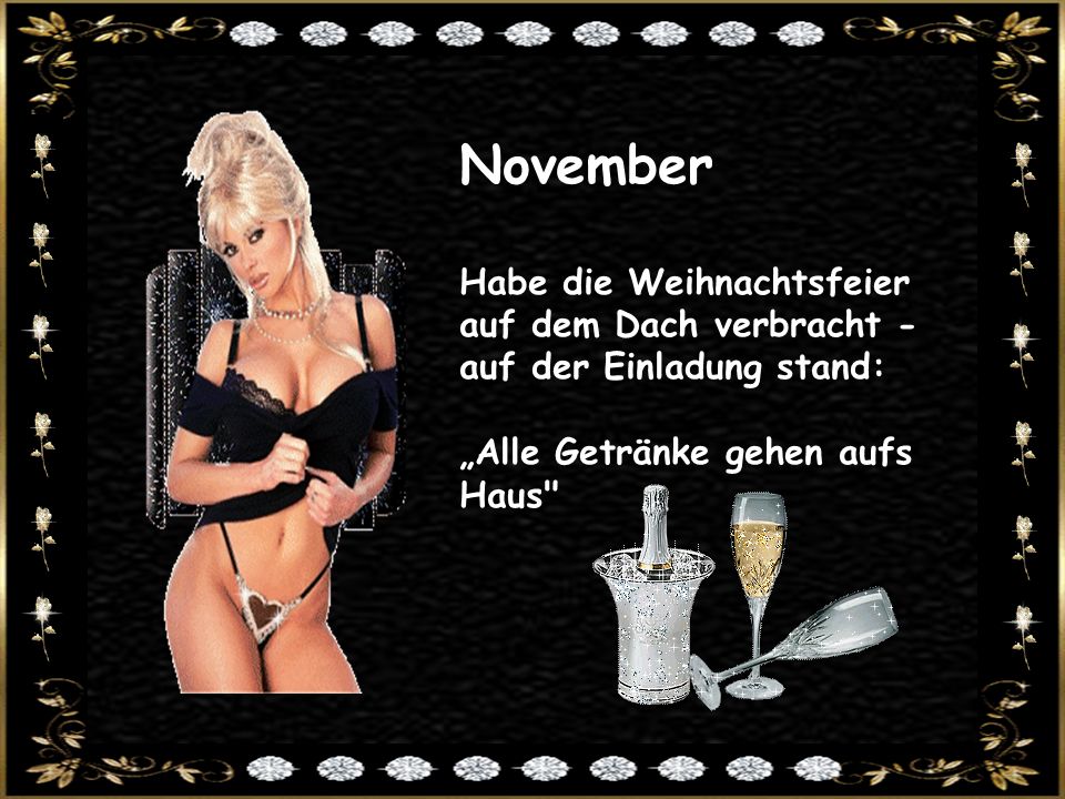 November Habe die Weihnachtsfeier auf dem Dach verbracht - auf der Einladung stand: