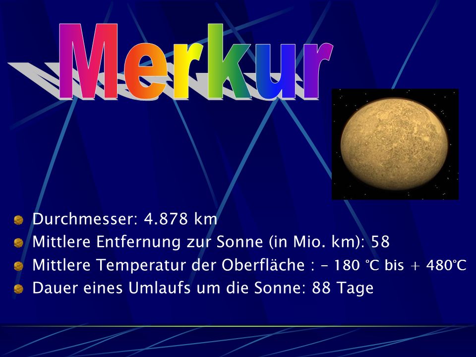 Merkur Durchmesser: km