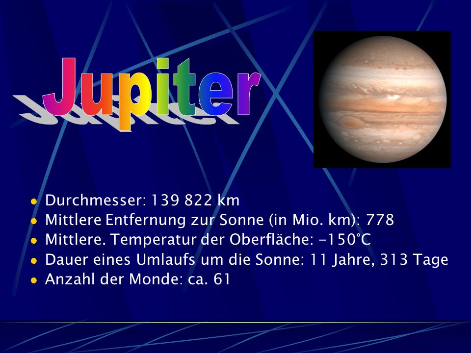 Jupiter Durchmesser: km