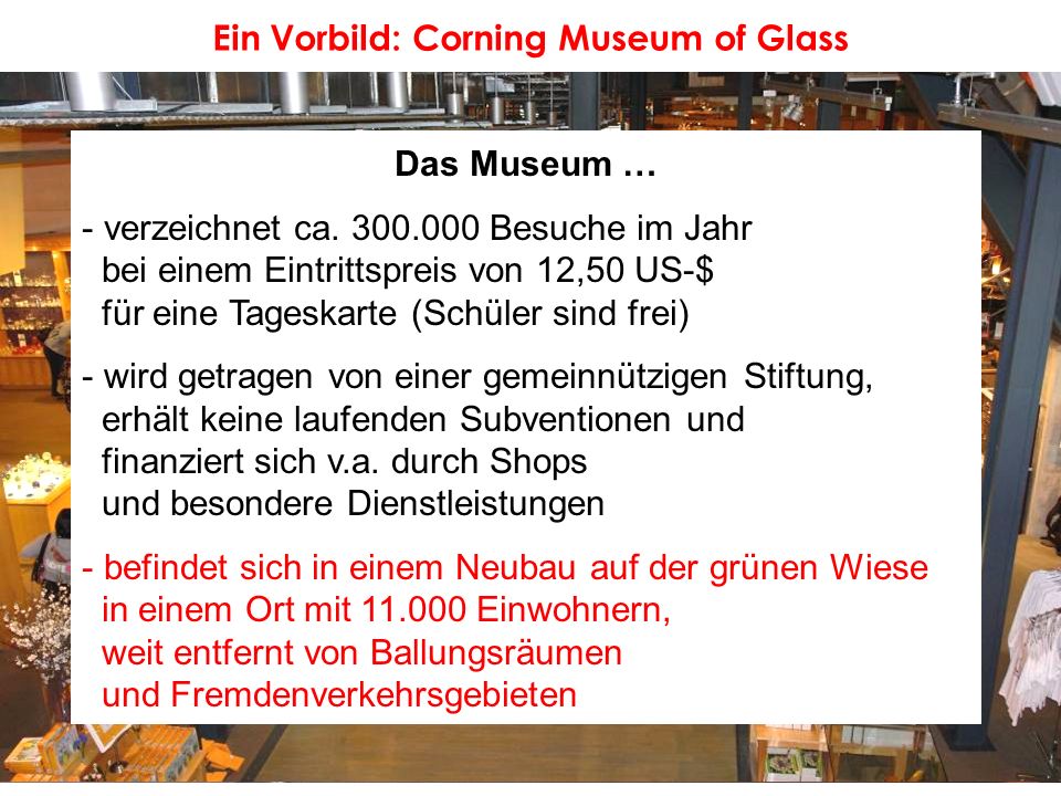 Ein Vorbild: Corning Museum of Glass