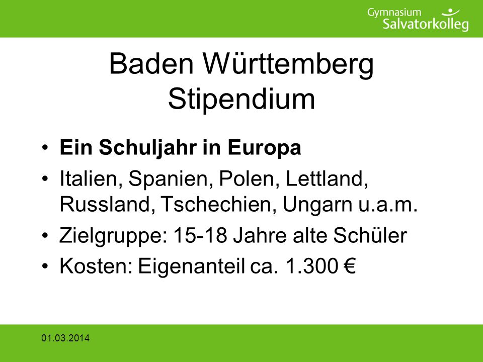 Baden Württemberg Stipendium