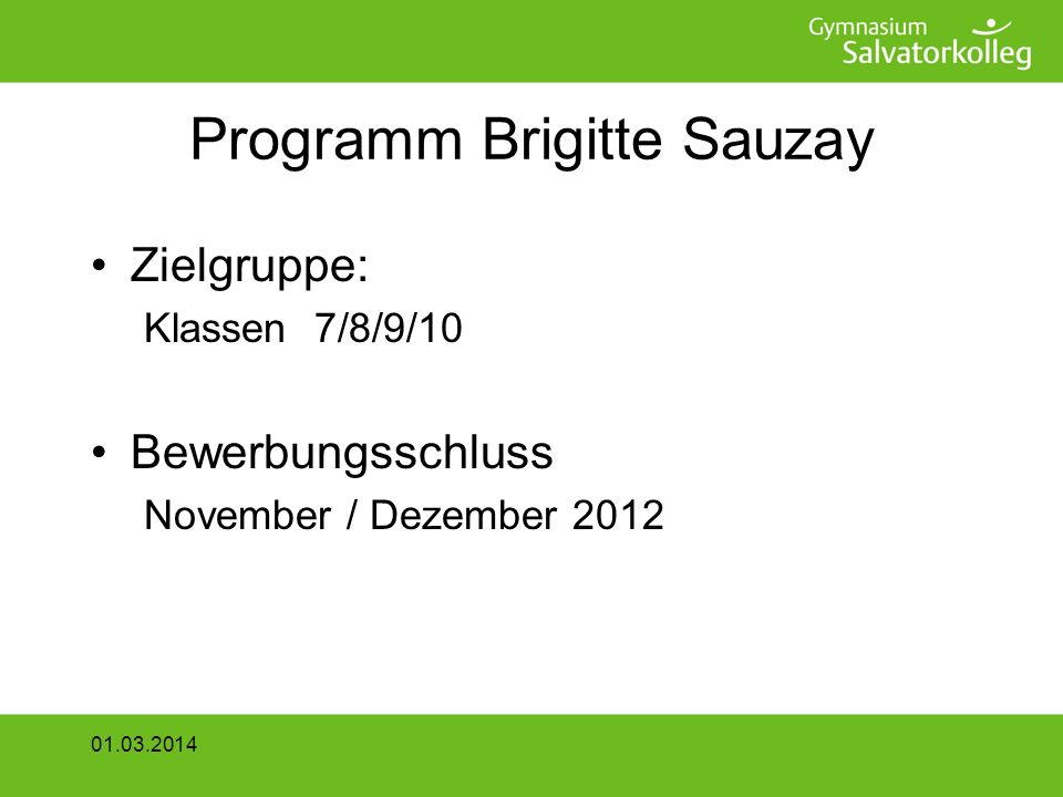 Programm Brigitte Sauzay