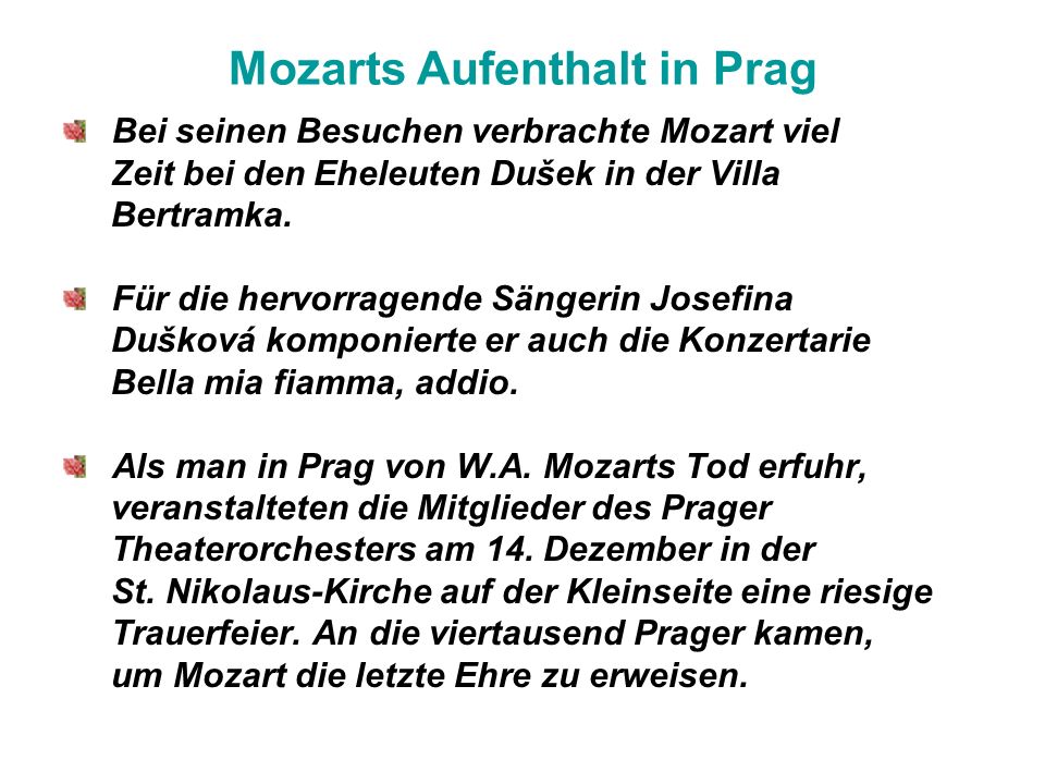 Mozarts Aufenthalt in Prag
