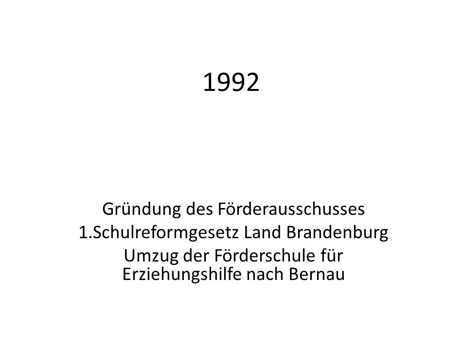 1992 Gründung des Förderausschusses