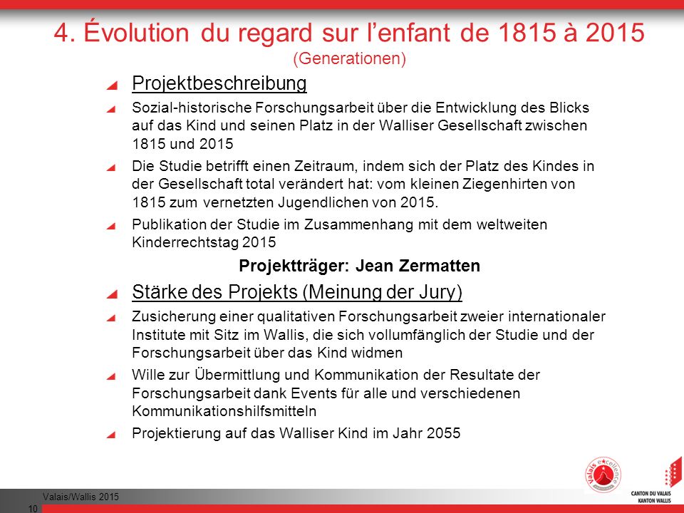 4. Évolution du regard sur l’enfant de 1815 à 2015 (Generationen)