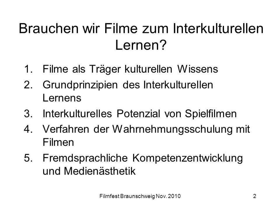 Brauchen wir Filme zum Interkulturellen Lernen