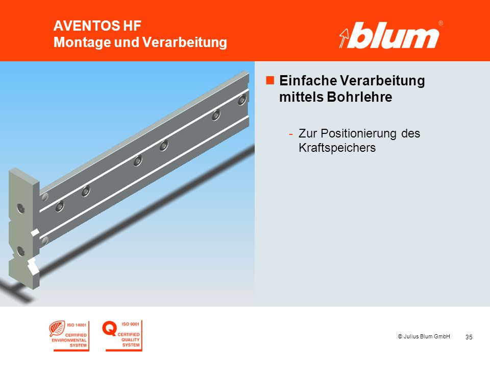 AVENTOS HF Montage und Verarbeitung